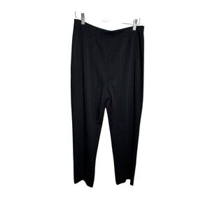 Exclusively Misook Pull On Wide Straight Leg Acrylic Knit Pants Black Large